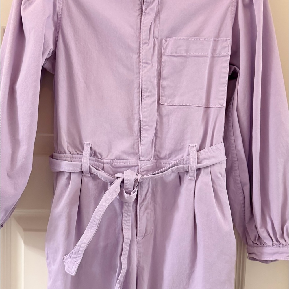 J. Crew Lavender Long-Sleeve Tie-Waist Utility Jumpsuit - Picture 6 of 6